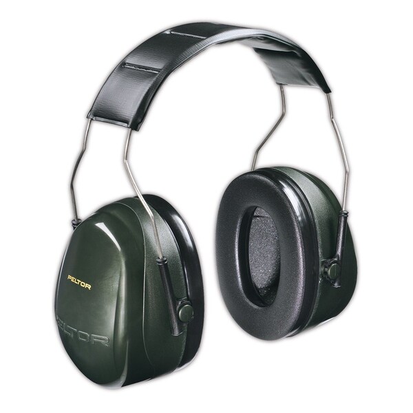 Optime Headband Ear Muffs, Black, Green
